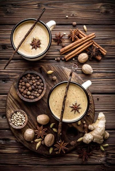 MASALA CHAI: cardamom, cinnamon, ginger, nutmeg