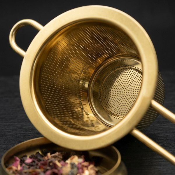 Gold Metal Tea Infuser Strainer (Premium Tea Filter)