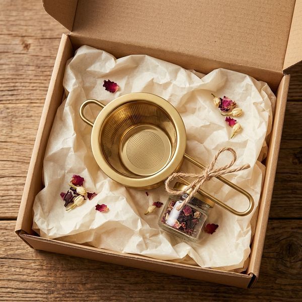 Gold Metal Tea Infuser Strainer (Premium Tea Filter)